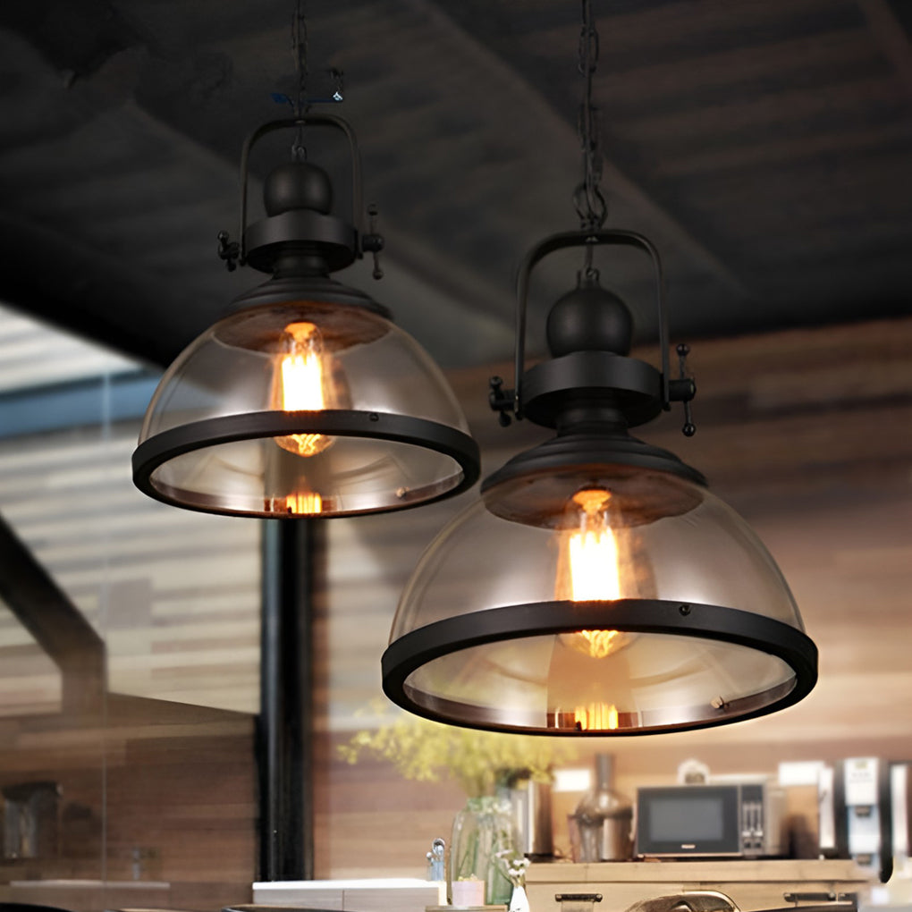 BowLift | Antique Glass Iron Retro Industrial Chandelier Pendant Ceiling Lights