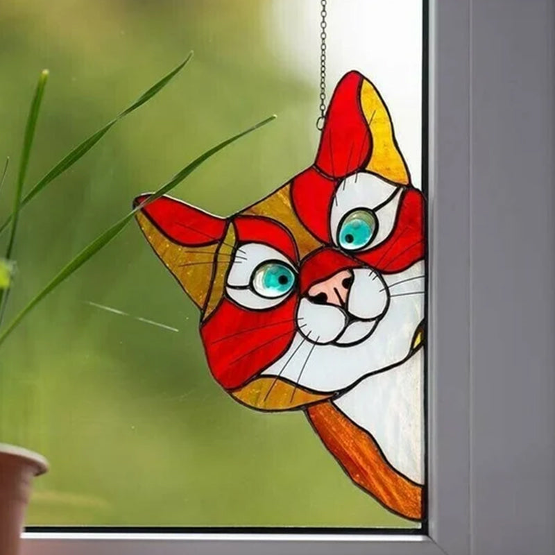 BowLift | Handmade Stain Cat Suncatcher For Window
