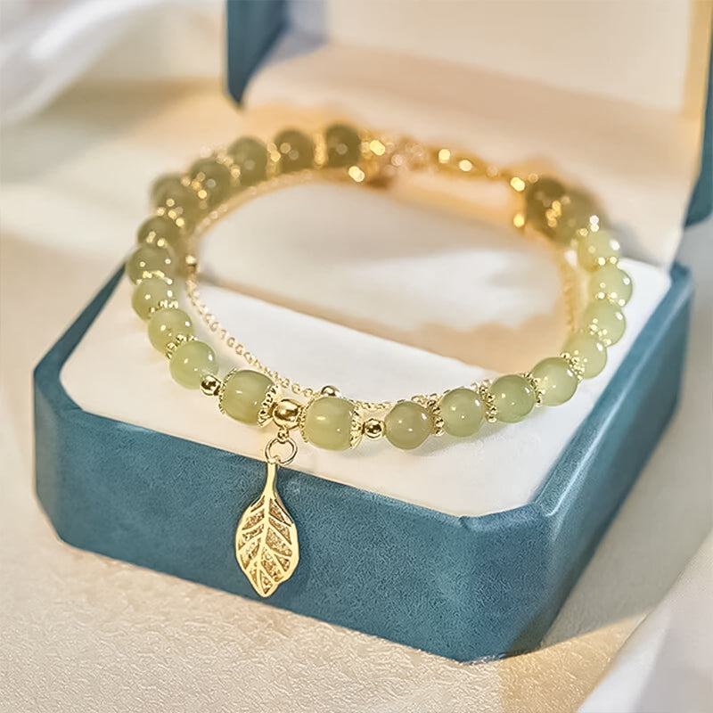 BowLift | Hetian Jade Bracelet with Leaf