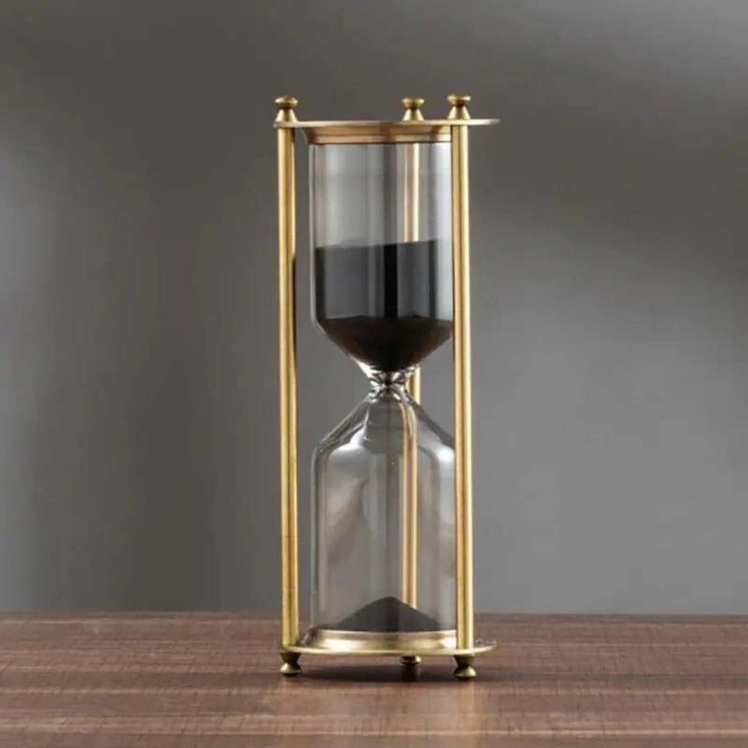 BowLift | Aurelian Home | Vintage Brass Hourglass – Timeless Sand Timer & Decorative Accent