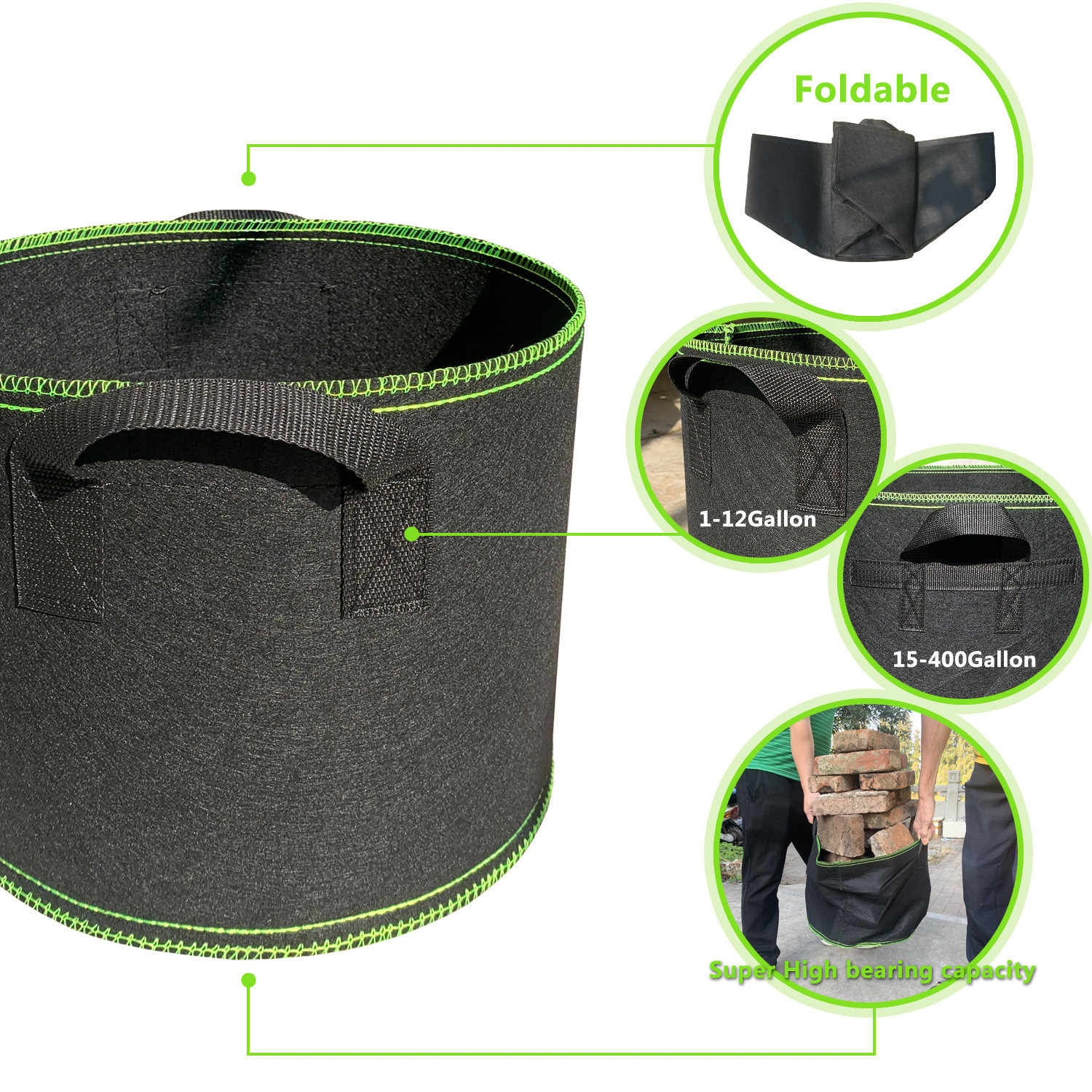 BowLift | Planting bag made of nonwoven fabric – Robust garden container with handles for plants