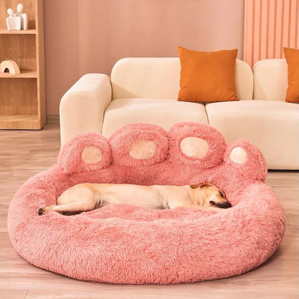 PlushHaven • Plush Paw-Shaped Dog Bed