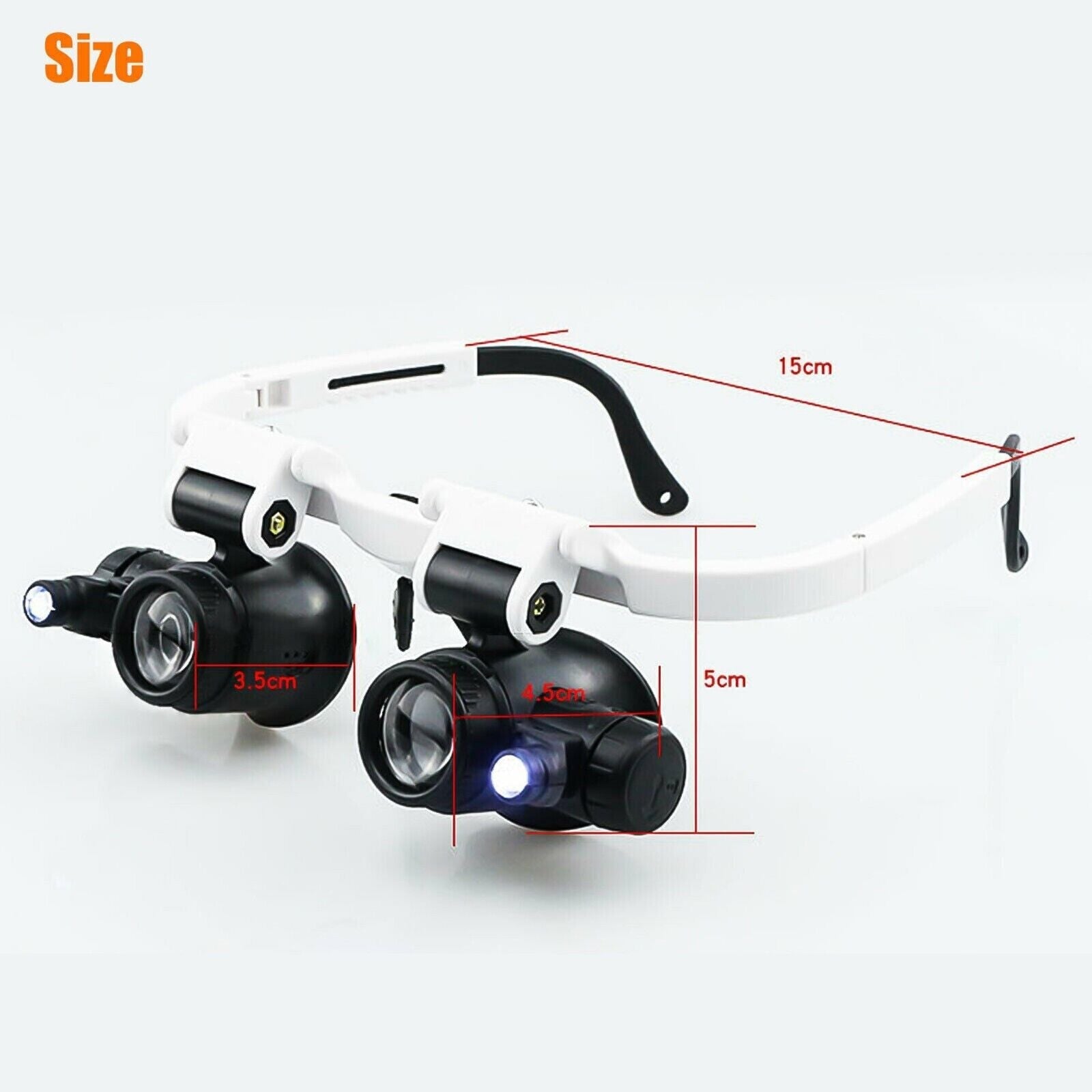 BowLift | Adjustable Headband Magnifier with LED Light & 8 Lenses – Perfect for Jewelry, Watch Repair & Engraving