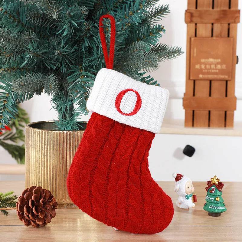 BowLift | Cute Letters Christmas Stockings Decorative Creative Tree Pendant Wool Knitted Socks