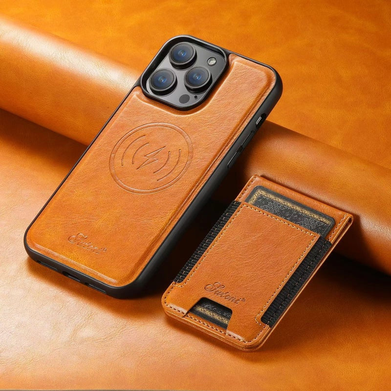 BowLift | LuxCase Leather Phone Case with Card Slot and Stand – Suitable for iPhone