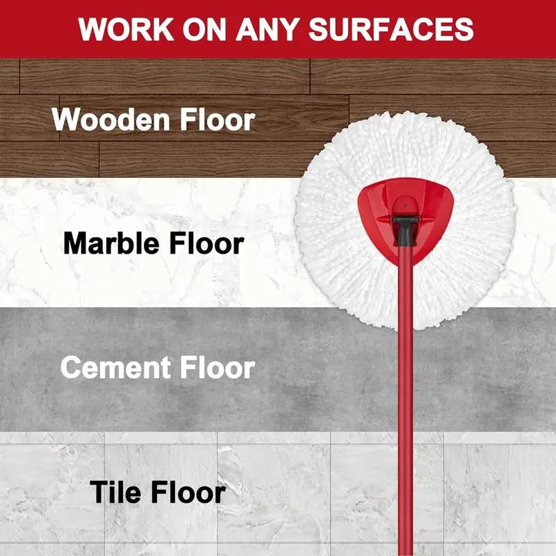 BowLift | 5-piece replacement set for spin mop – includes 3 microfiber mop cloths + 2 brushes for thorough cleaning!