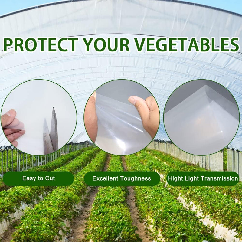BowLift | 10 x 26 Ft Greenhouse Film 6 Mil Thickness UV Resistant Clear Polyethylene Film GreenHouse Plastic Cover
