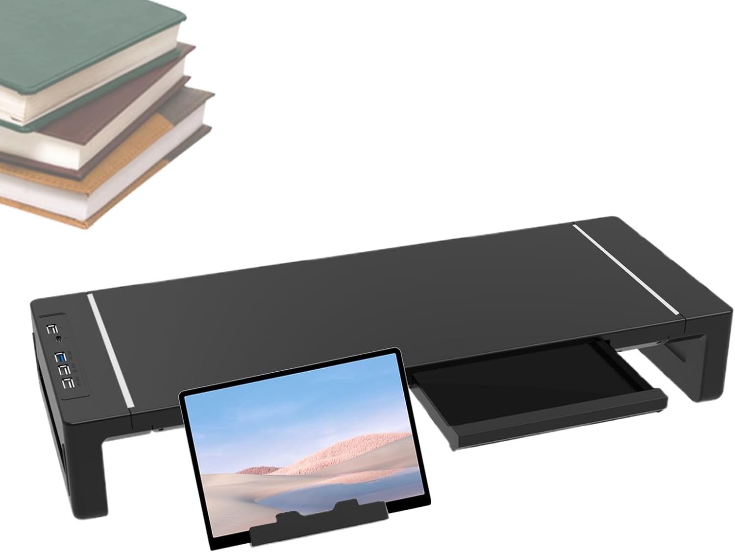 BowLift | Height Adjustable Monitor Stand with Drawer – Stravon