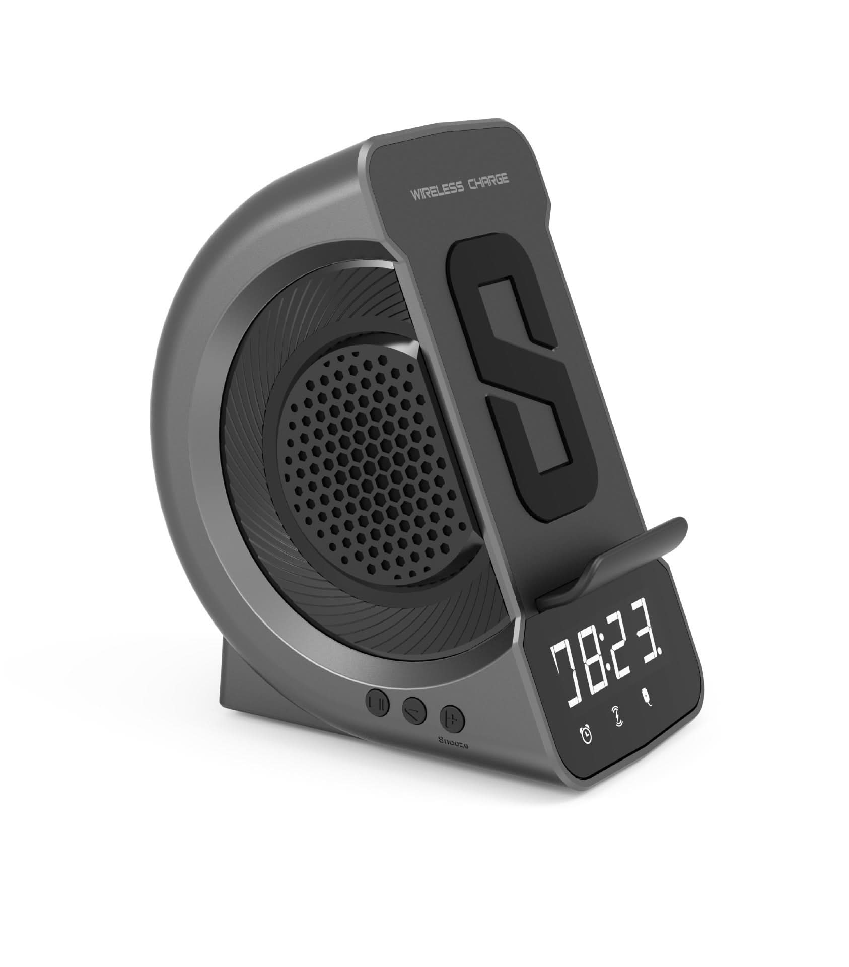 BowLift | BRYN - Alarm clock with portable speaker and wireless charger