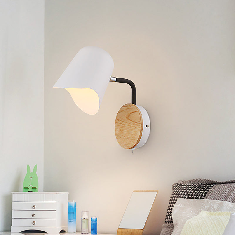 BowLift | Wall Mount Lamp made of Metal Nordic 1-Light White/Black Wall Light with Right Arm Angle