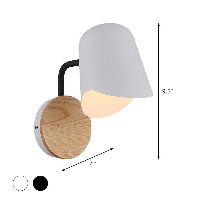 BowLift | Wall Mount Lamp made of Metal Nordic 1-Light White/Black Wall Light with Right Arm Angle