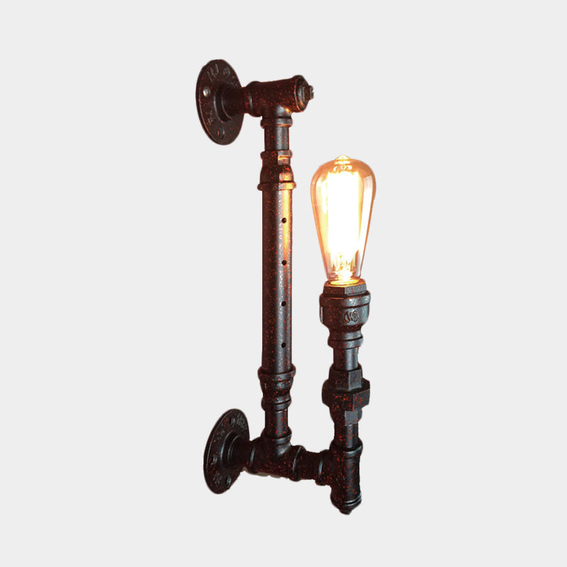 BowLift | Black Finish 1-Light Wall Lamp Fixture Industrial Iron Pencil Pipe Wall Lamp for Bar