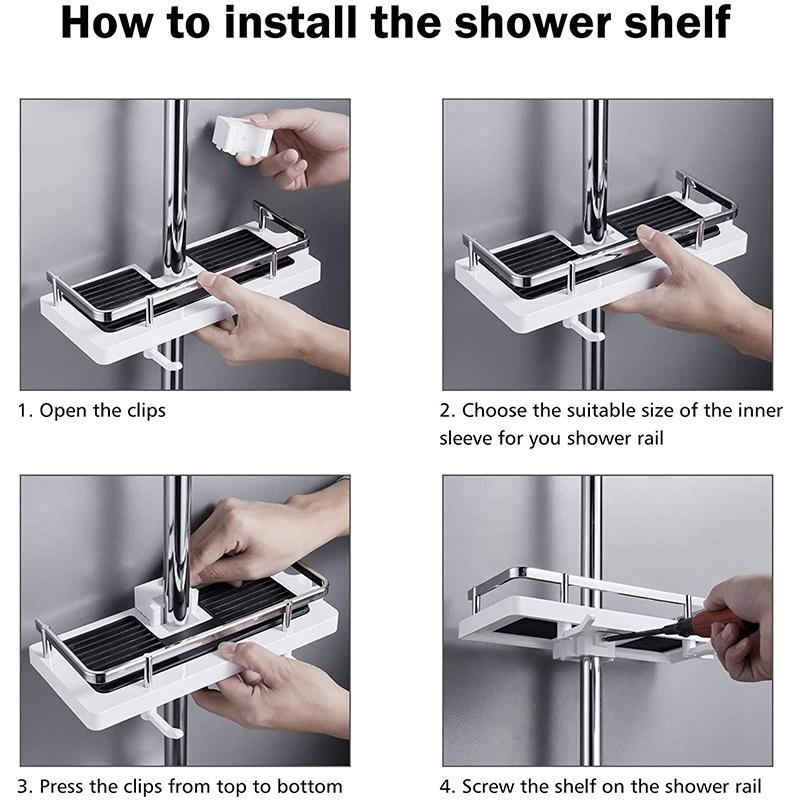 BowLift | Bathroom Pol-Shower Shelf Holder