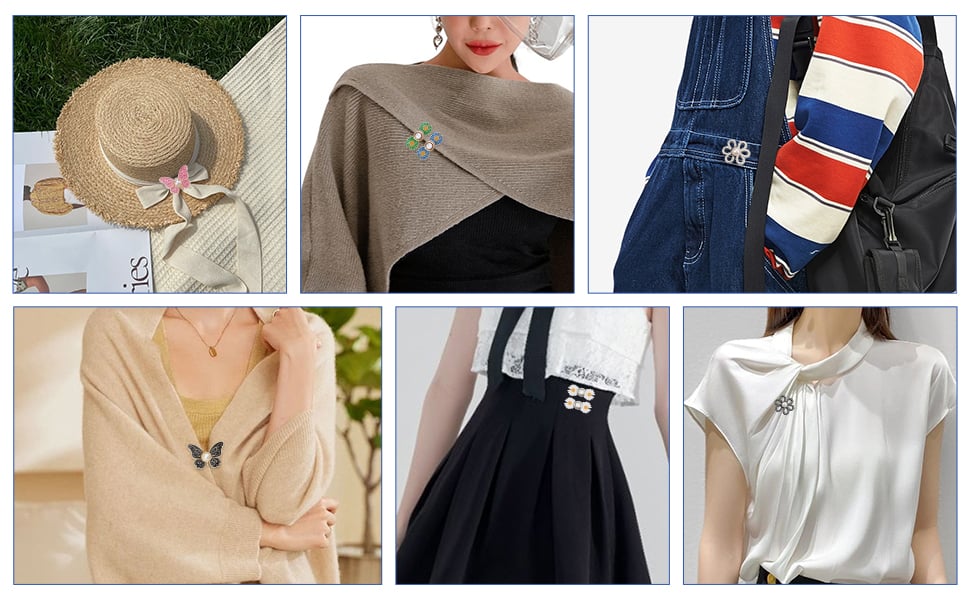 BowLift | Detachable Clothing Clips | Adjustable Metal Waist Pins | No-Sew Jean & Skirt Fasteners