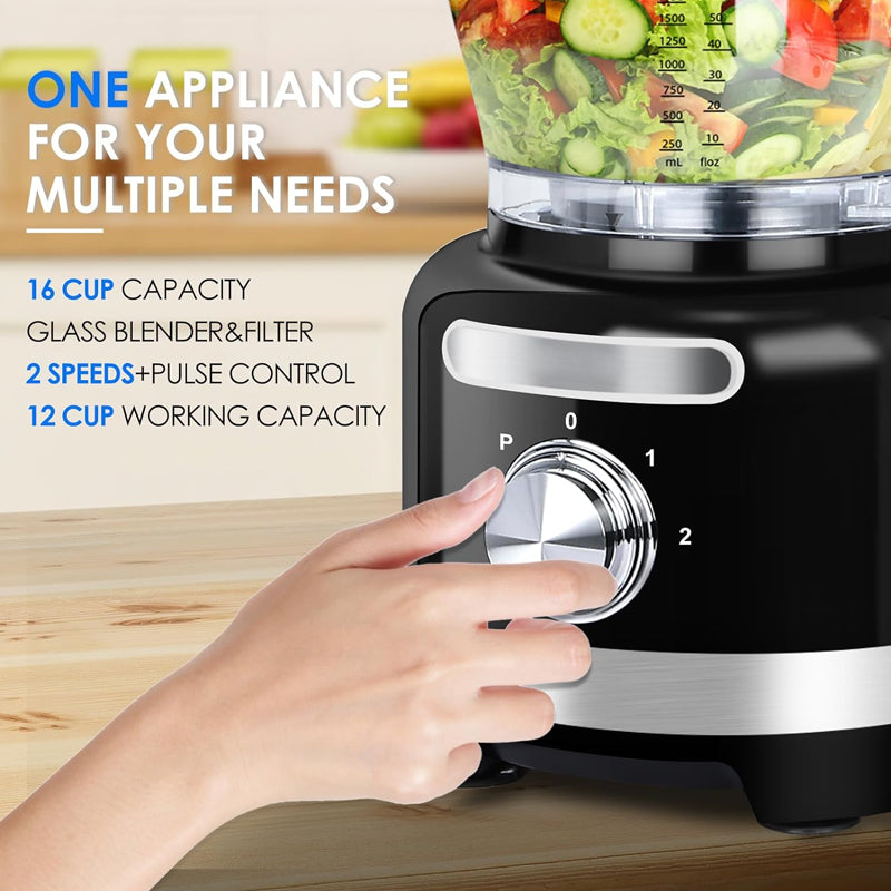BowLift | 16-Cup Food Processor Multifunction Vegetable Chopper Professional Electric Food Chopper