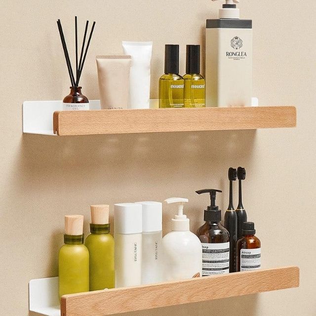BowLift | Solid Wood Bathroom Organizer Shelves Without Drilling