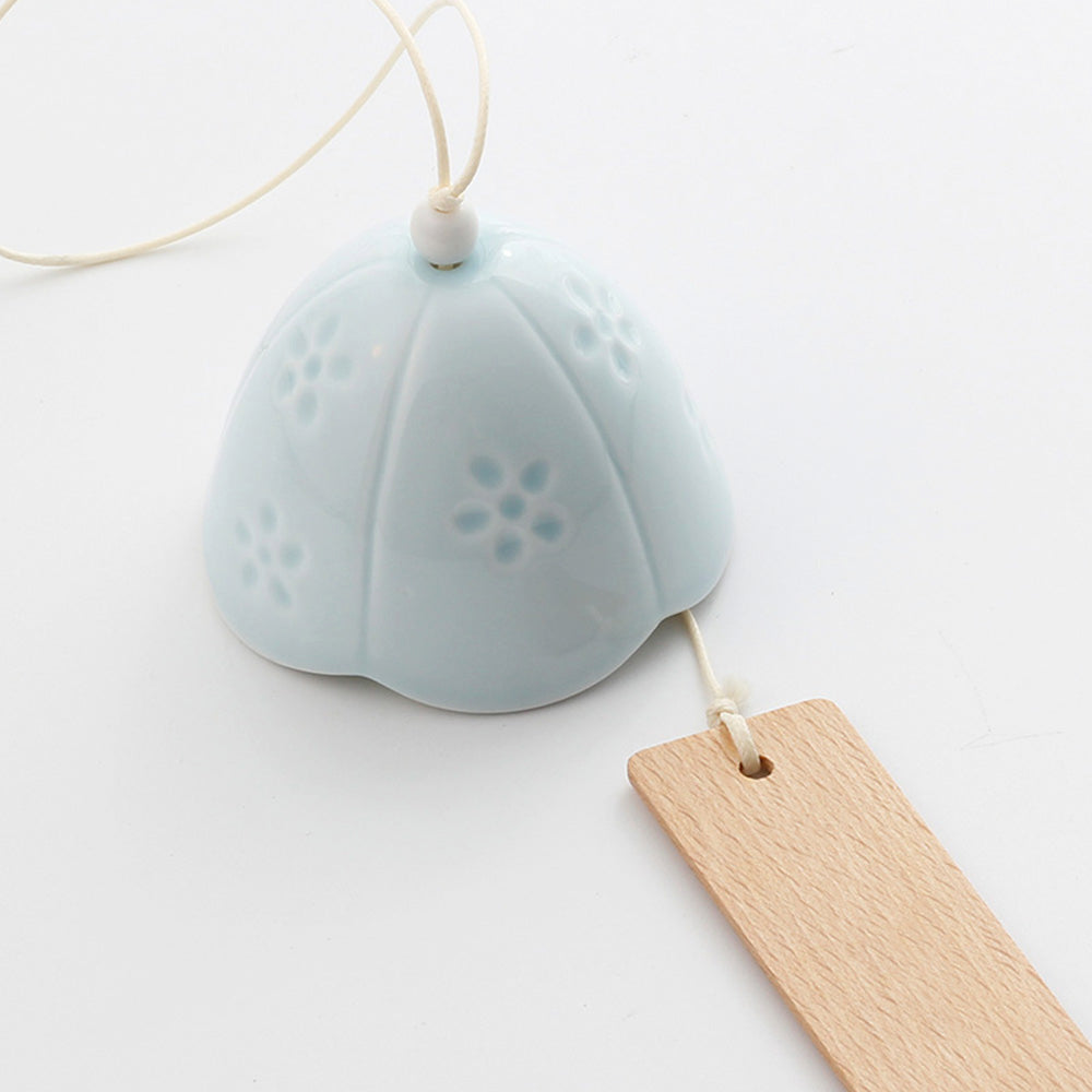 BowLift | Japanese Ceramic Bells, Sakura Bell Rings, Hanging Garden Bells, Living Space Garden Decoration, White