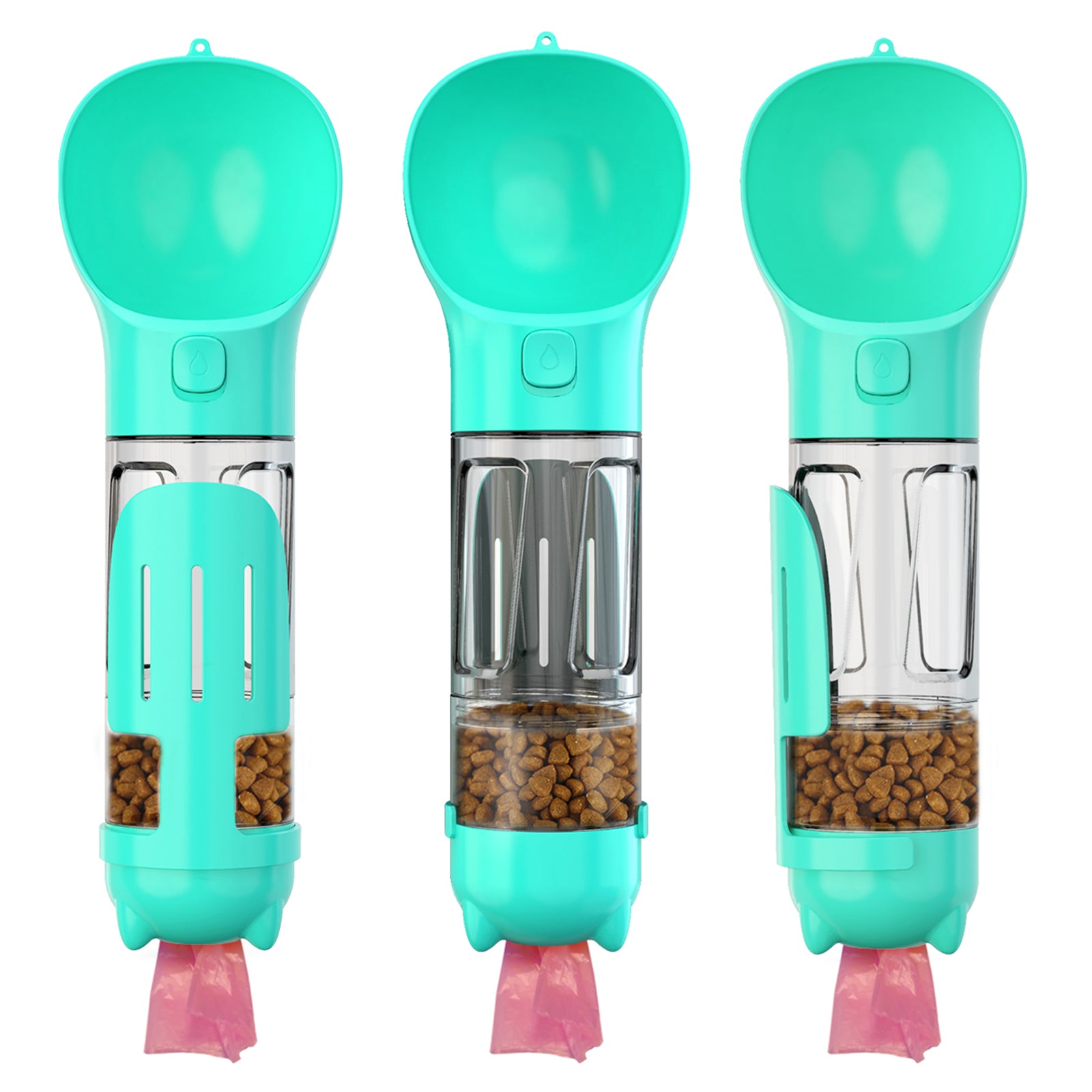 Portable 300ml Pet Water Bottle with Food Compartment & Bag