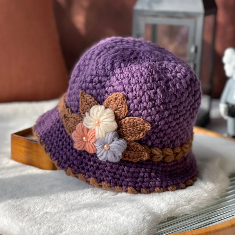 BowLift | French Thick Women's Flower Knit Wool Hat
