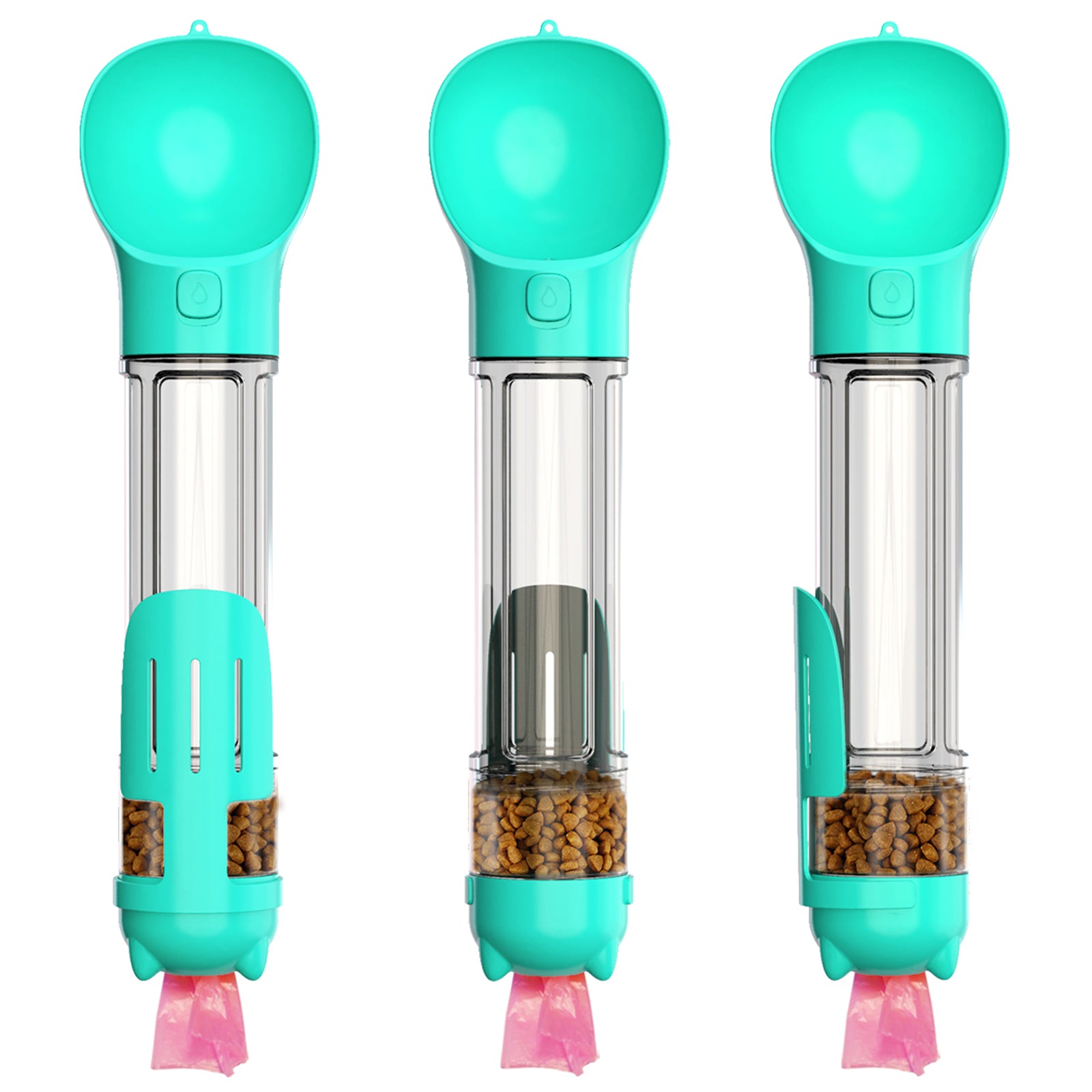 Portable 500ml Pet Water Bottle with Food Compartment & Bag