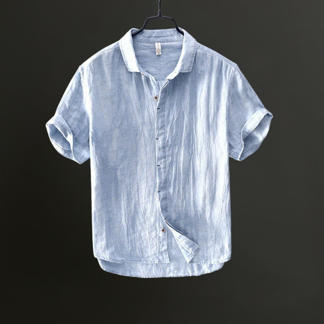 Linen Short Sleeve Shirt in Lightweight Summer Fabric