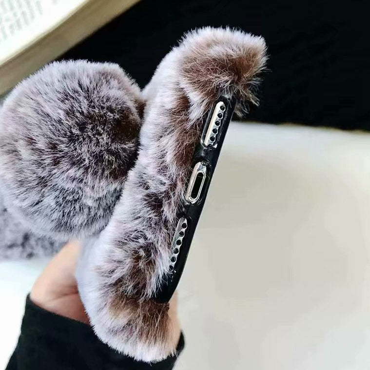 BowLift | Grey Fox Hair Fur Ball Grid Design Iphone Cases