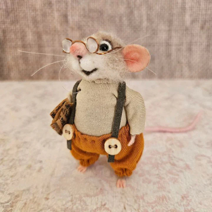 BowLift | Handmade felt mouse | Christmas decoration & gift idea | Needle felted from wool & fabric | Sustainable