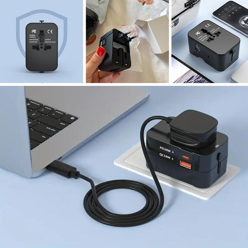 BowLift | Universal Travel Adapter with Dual USB Ports