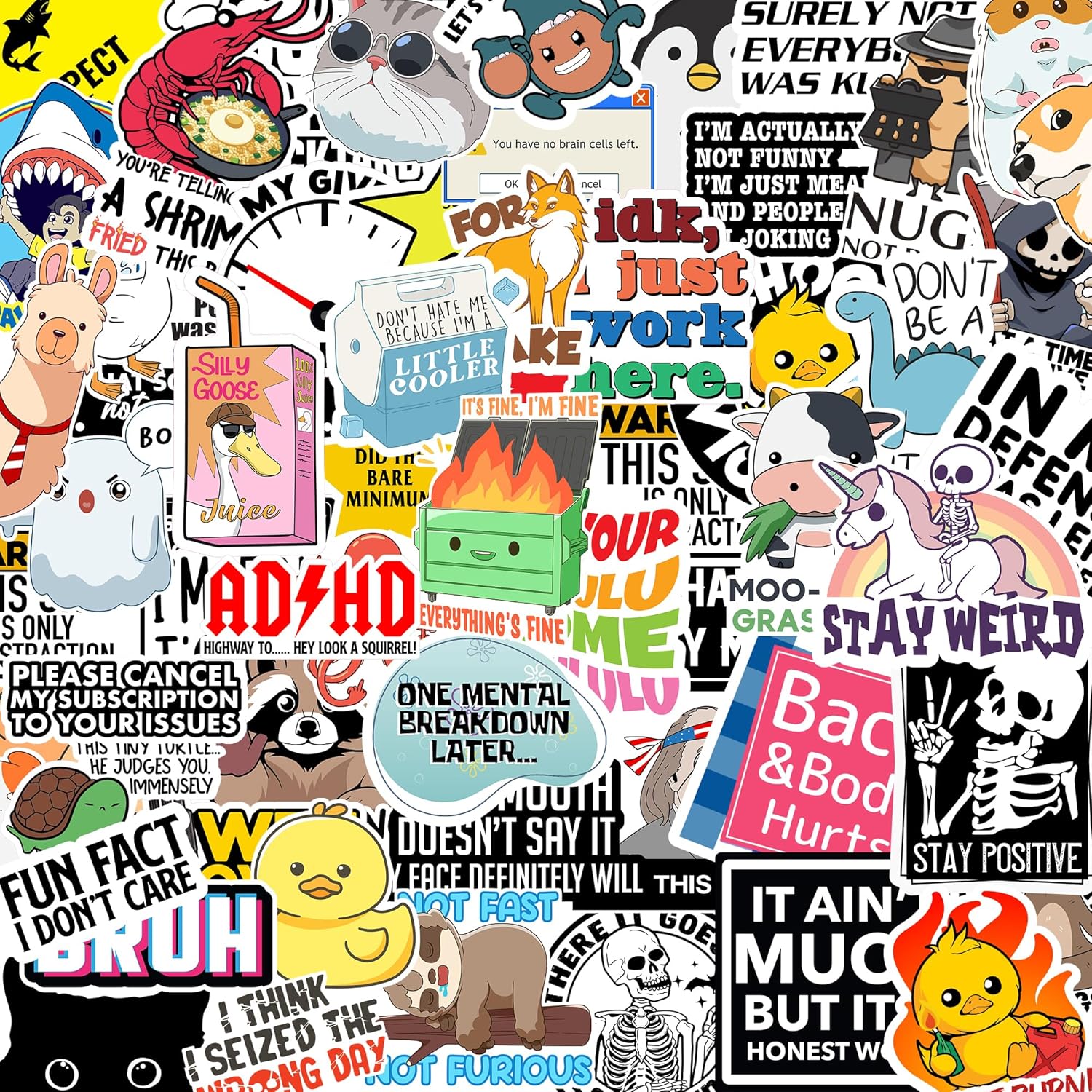 BowLift | Set of 130 Funny Quote Stickers