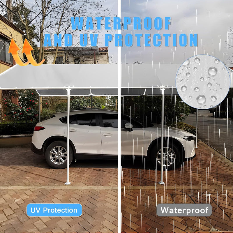 BowLift | 10 x 20 ft Heavy Duty Carport Replacement Cover with 44 Ball Bungees Cords Car Garage Top Tent