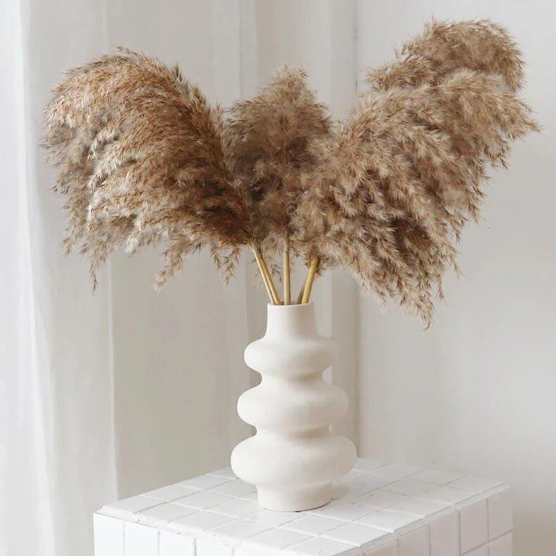 BowLift | 60 cm natural, real, brown-beige dried pampas grass bouquet │ fluffy feather for modern boho home decoration