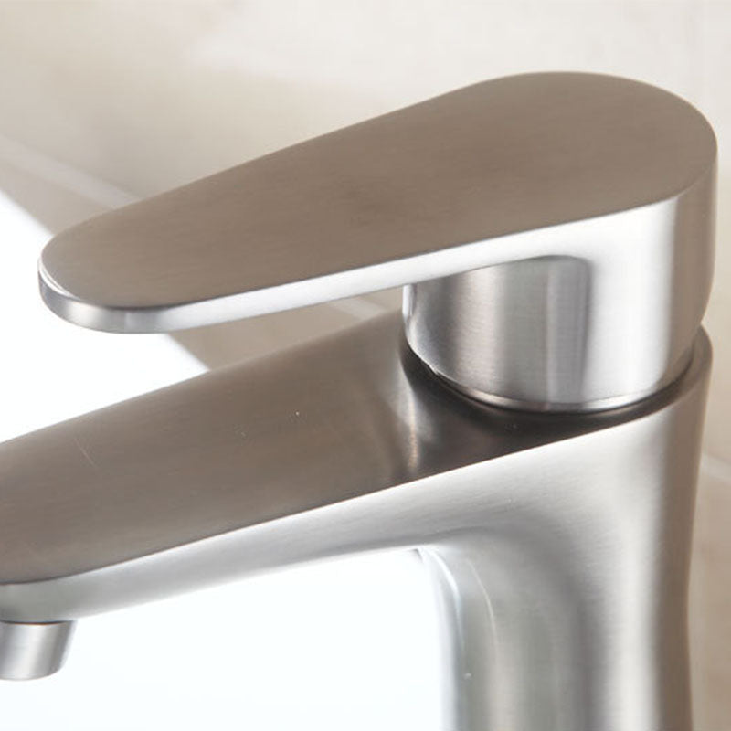 BowLift | Contemporary Stainless Steel Sink Faucet Lever Handles Low Arc Sink Faucet