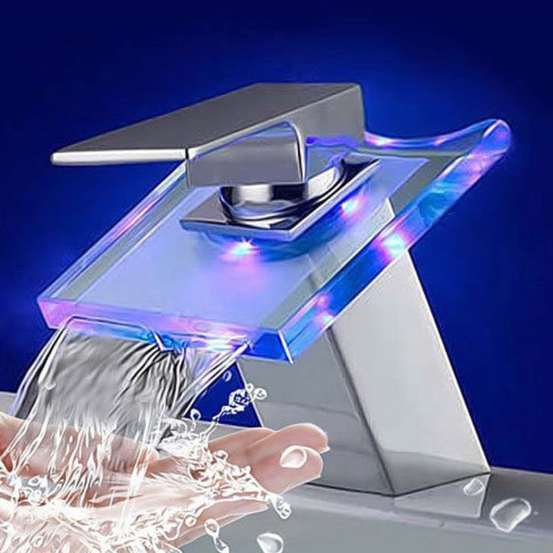 BowLift | 1-Handle Basin Mixer 1-Hole Copper Sink Tap with LED Lighting