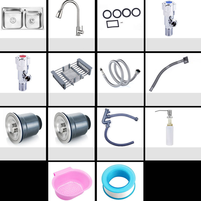 BowLift | Classic Style Kitchen Sink Stainless Steel Kitchen Sink with Drainage Hole Kit