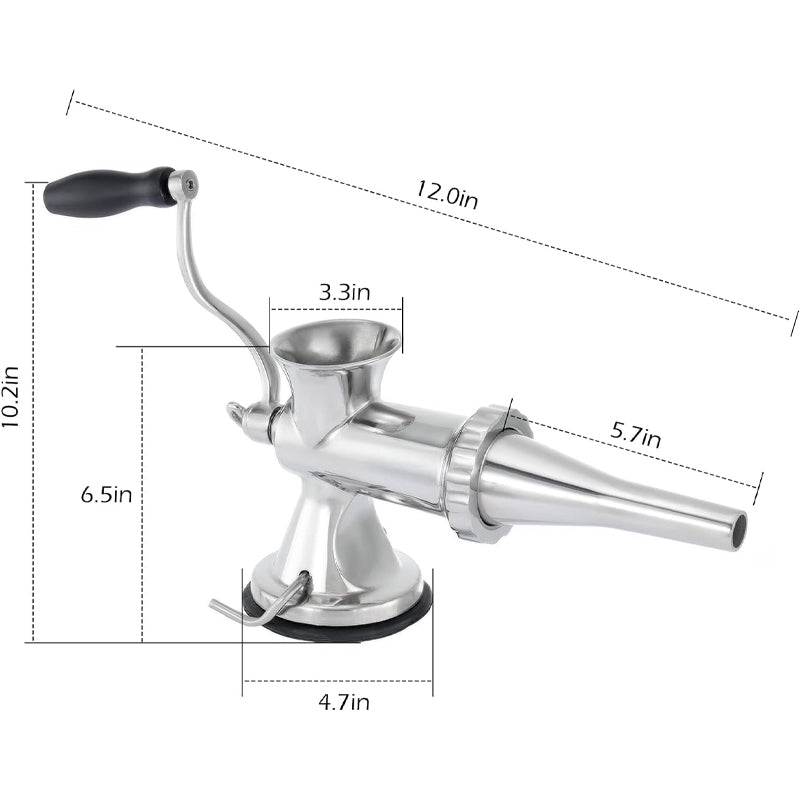 BowLift | Stainless Steel Manual Meat Grinder Meat Processor Hand Grinding Machine Sausage Stuffer Filler