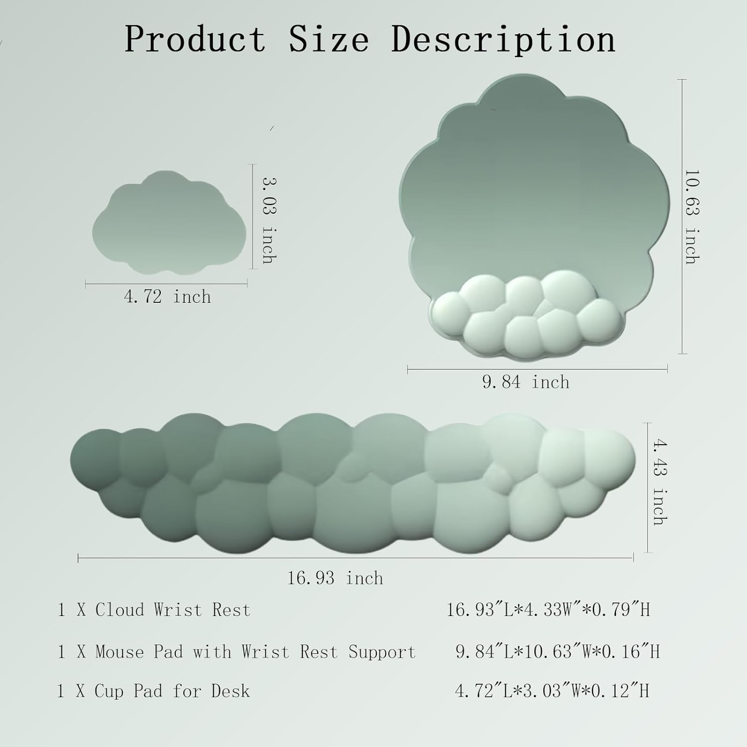 BowLift | Cloud-Shaped Ergonomic Wrist Rest Set with Mouse Pad & Coaster – Zeyora