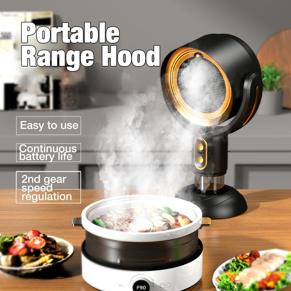 BowLift | AetherVent™ | Portable Range Hood | Powerful Rechargeable Kitchen Exhaust Fan | Ideal for Any Space & Cooking Needs