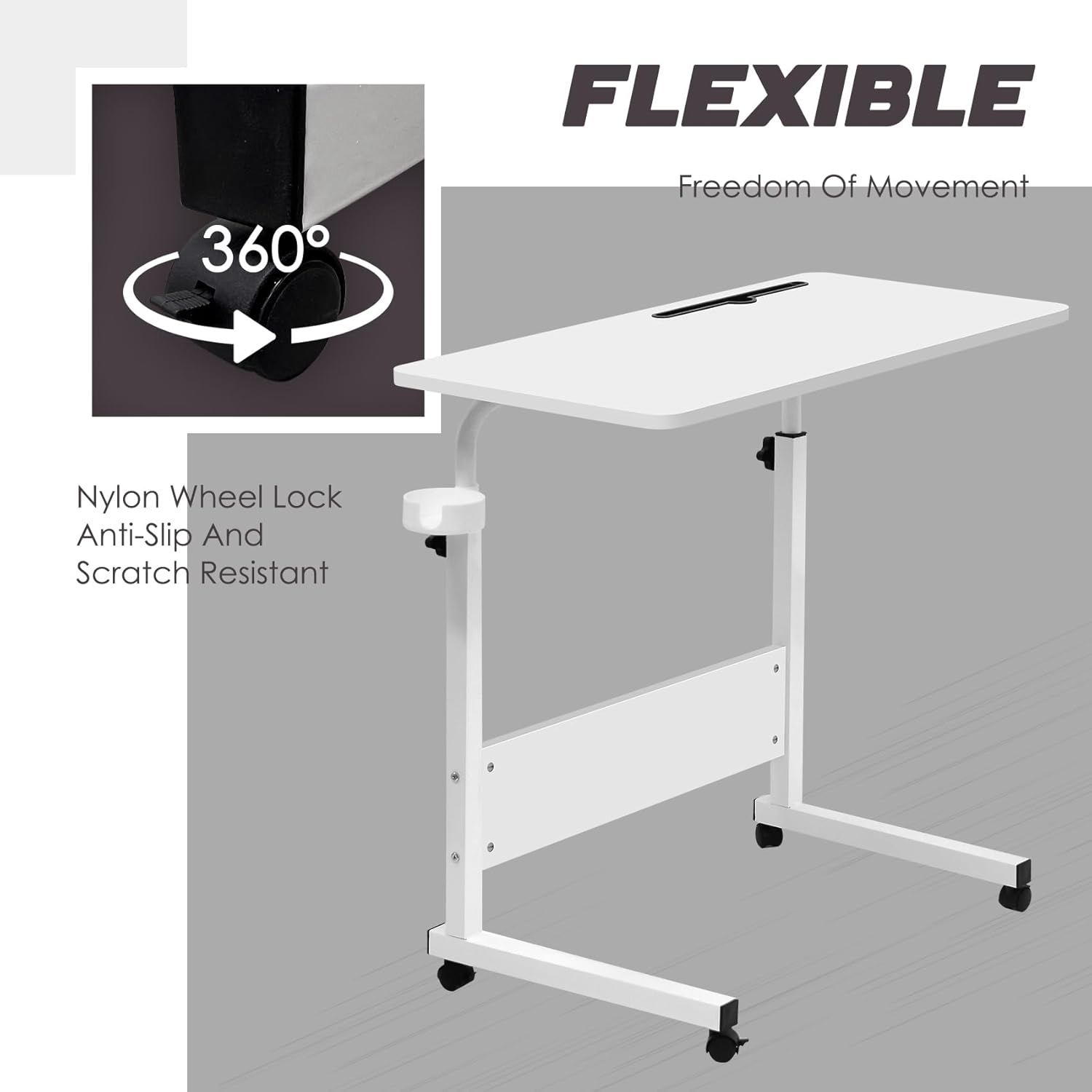 BowLift | Adjustable Laptop Desk | Multi-Purpose, Height-Adjustable & Mobile for Home Office, Bedside or Sofa Use