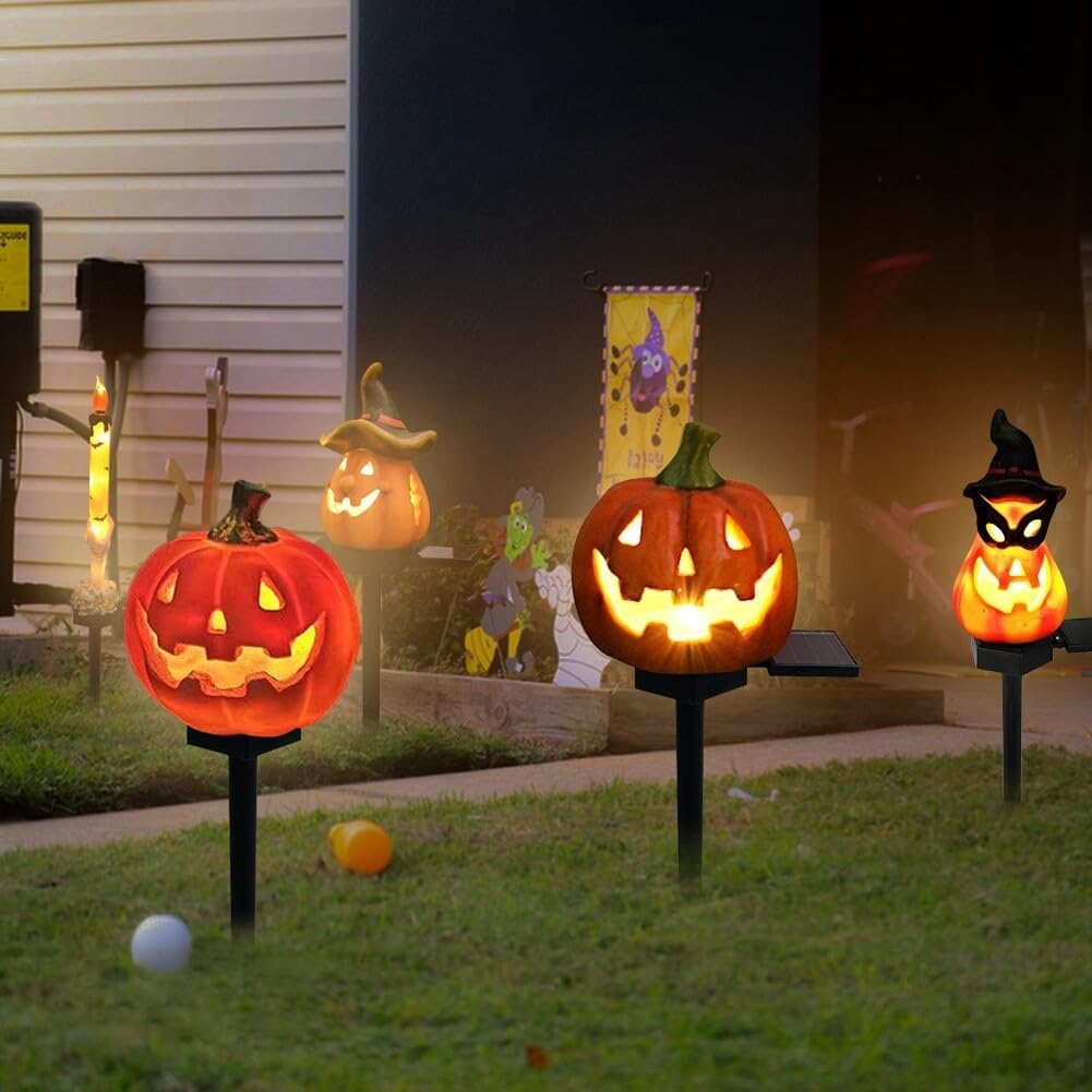 BowLift | Halloween Solar Lights – Decorative LED Garden Lights with Pumpkin and Witch Designs