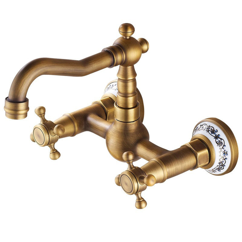 BowLift | Wall-mounted fitting Glam Style Bathroom tap with 2 handles