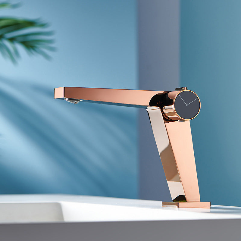 BowLift | Modern Bathroom Sink Faucet Brass Knob Handle Low Arc Basin Faucet