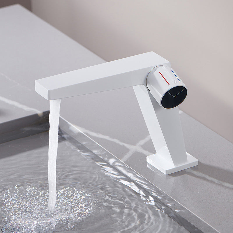 BowLift | Modern Bathroom Sink Faucet Brass Knob Handle Low Arc Basin Faucet