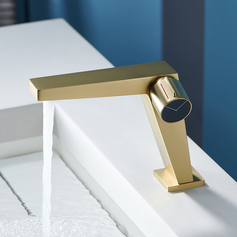 BowLift | Modern Bathroom Sink Faucet Brass Knob Handle Low Arc Basin Faucet