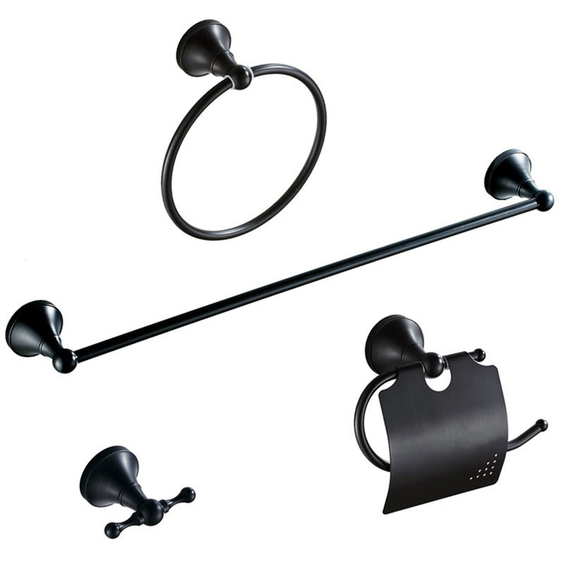 BowLift | Metal Bathroom Set 4-piece Traditional Style Black Bathroom Accessory Set
