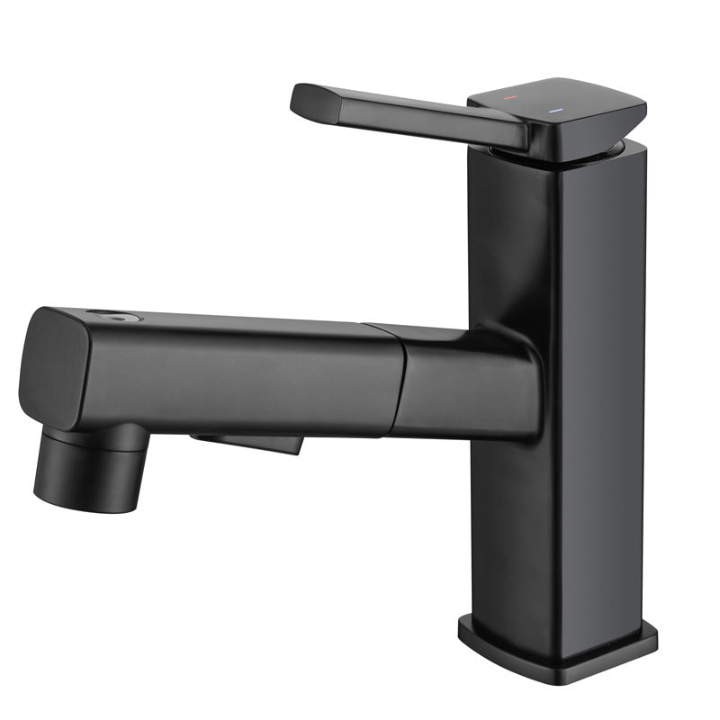 BowLift | Contemporary Vessel Sink Faucet Copper Single Handle Low Arc Pull Down Vessel Faucet