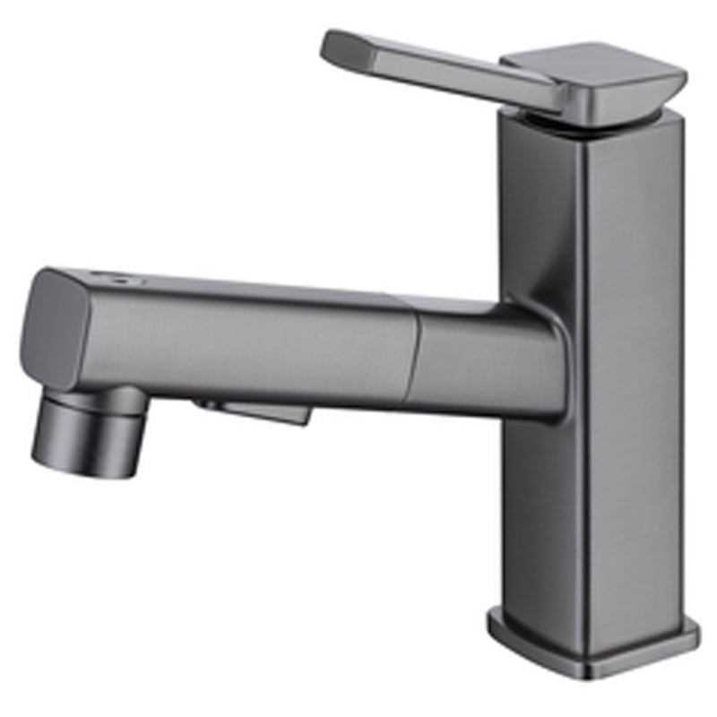 BowLift | Contemporary Vessel Sink Faucet Copper Single Handle Low Arc Pull Down Vessel Faucet