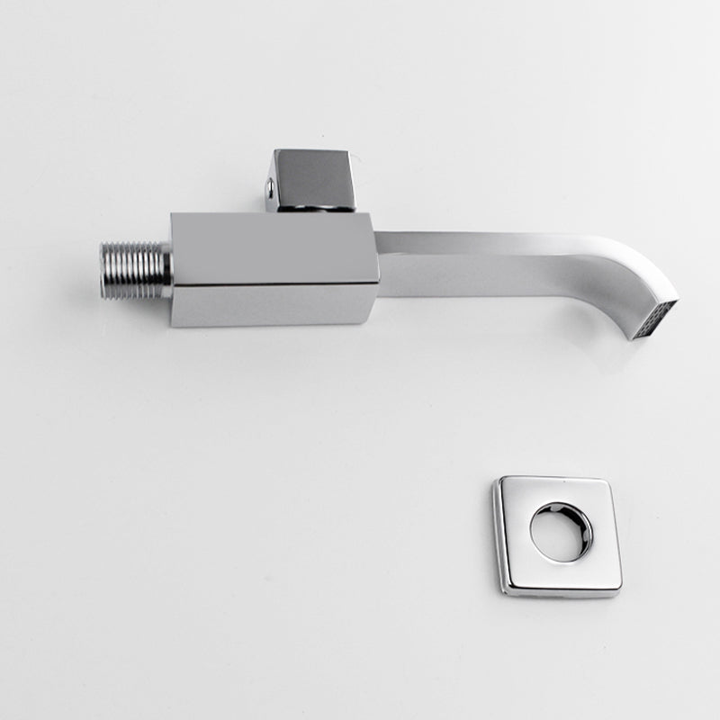 BowLift | Contemporary Wall Mounted Bathroom Faucet Handle Knob Solid Brass Square Faucet