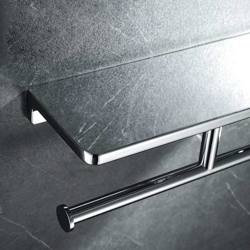 BowLift | Contemporary 2-piece bathroom set made of polished chrome stainless steel toilet paper holder