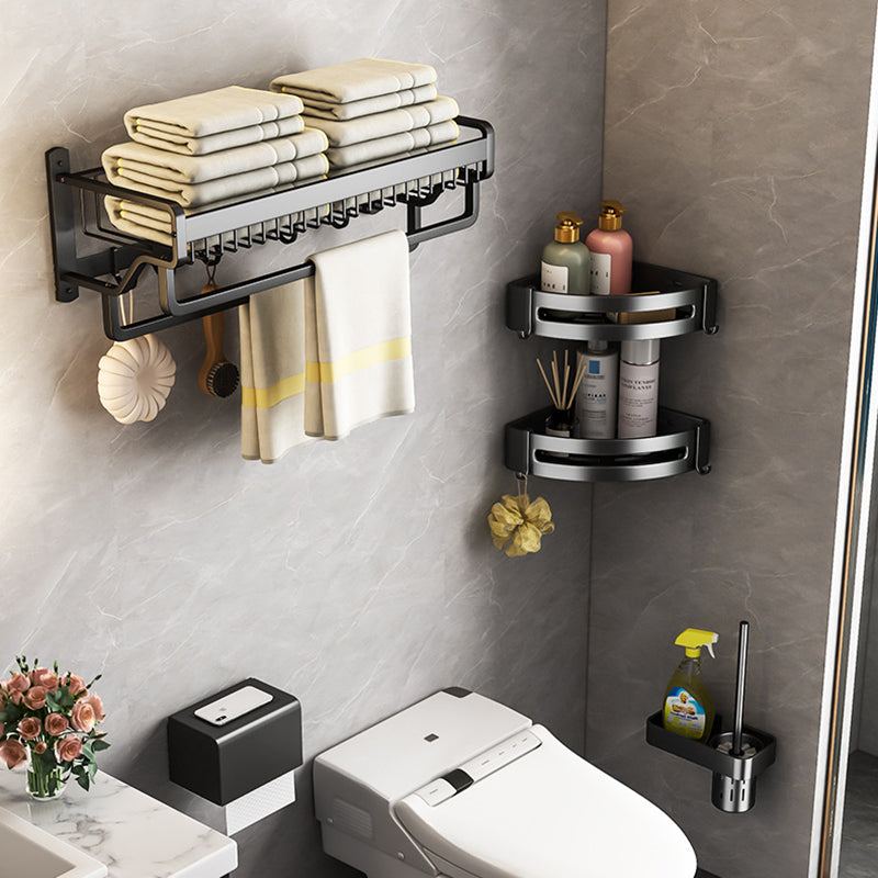 BowLift | Modern black metal bath hardware set towel bar bathroom hardware set