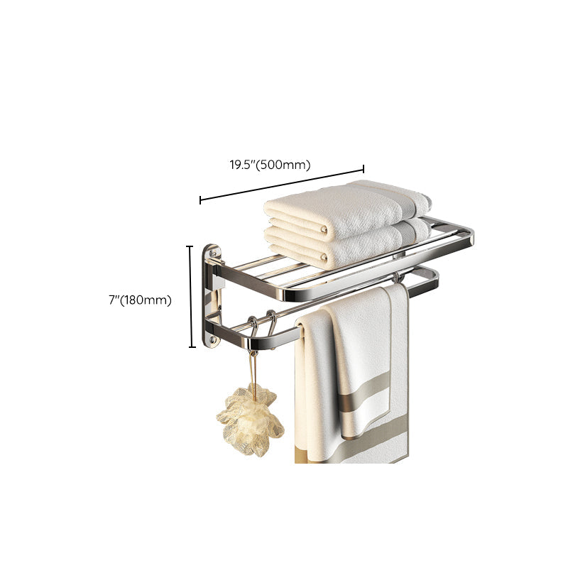 BowLift | Chrome Modern Bathroom Hardware Set Stainless Steel Towel Hook/Towel Rail & Bathroom Shelf
